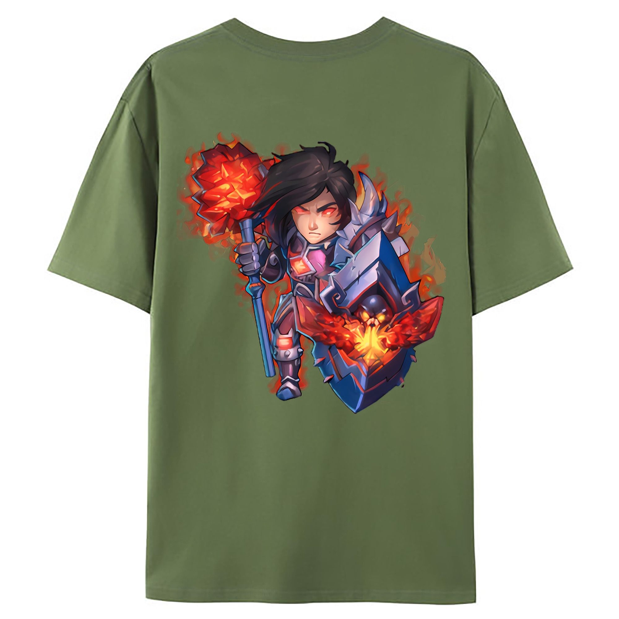 （画像用） リーグ・オブ・レジェンド League of Legends LOL 綿100％ メンズ半袖Tシャツ（バックプリント） 通気性